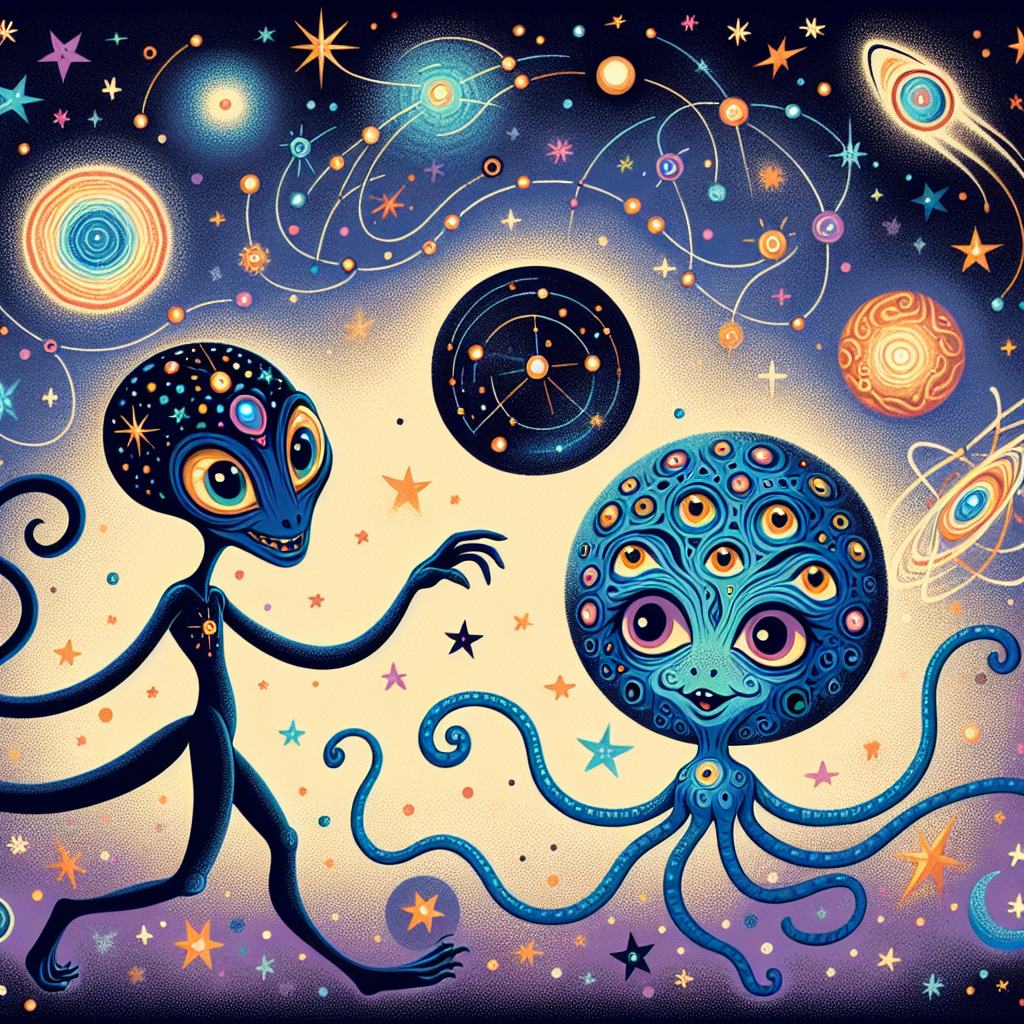 Fiaba Stellare: Il Viaggio di Leo e Glix nel Cosmo