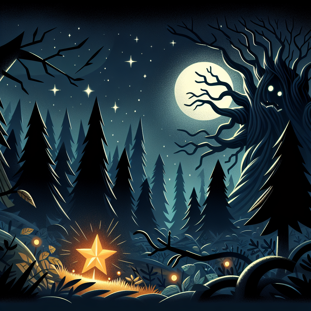Fiaba del Coraggio: La Piccola Stella e il Bosco Buio