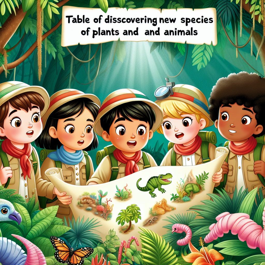 Fiaba delle Avventure di Scoperta di Nuove Specie di Piante e Animali