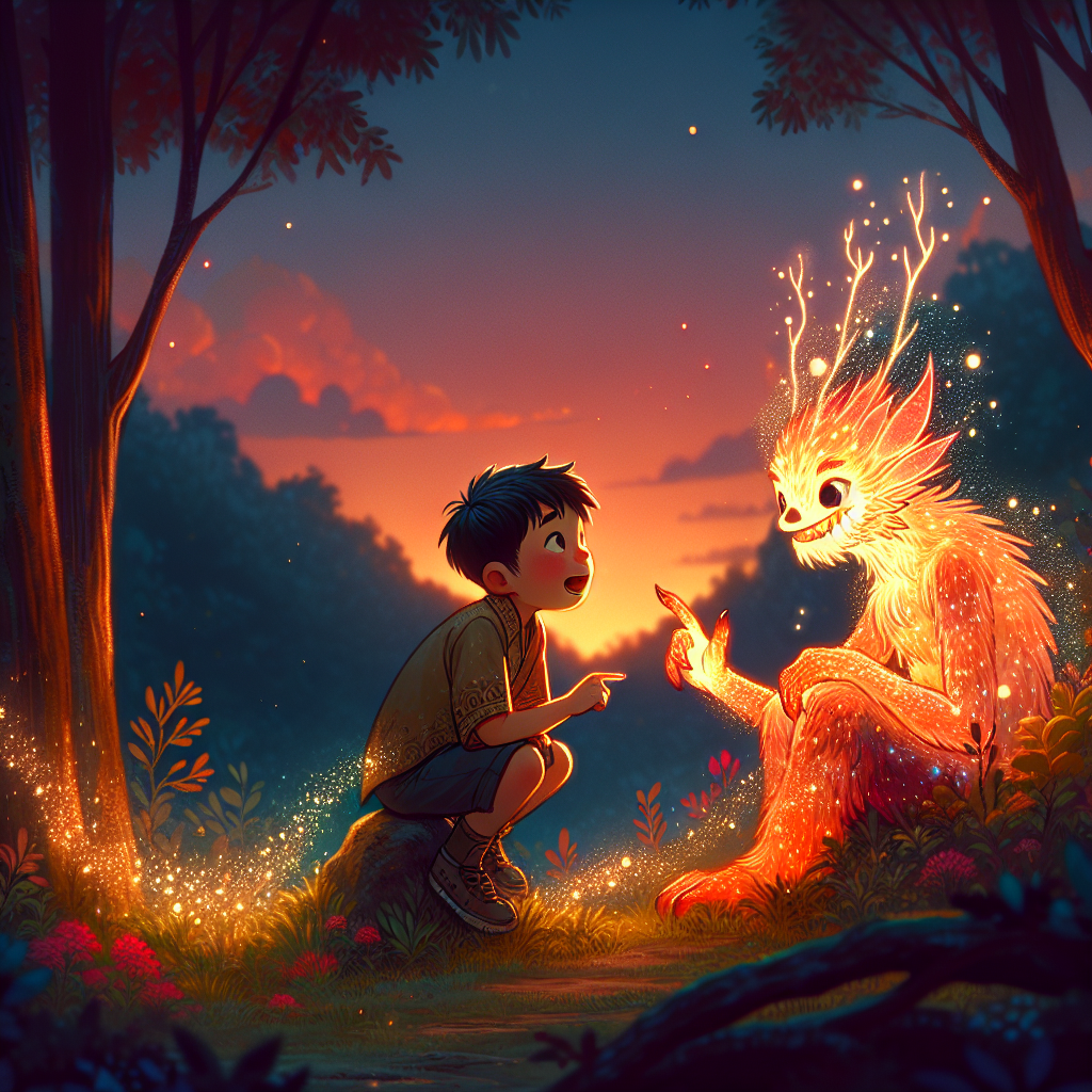 Fiaba dell’Amicizia tra Un Bambino e Una Creatura Magica