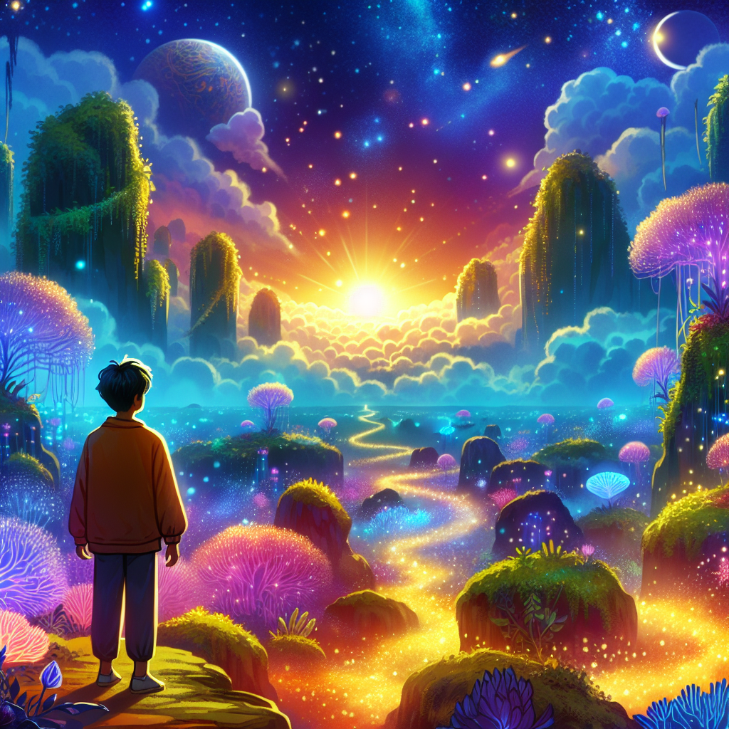 Fiaba della Buonanotte: La Ricerca della Felicità in Mondi Surreali
