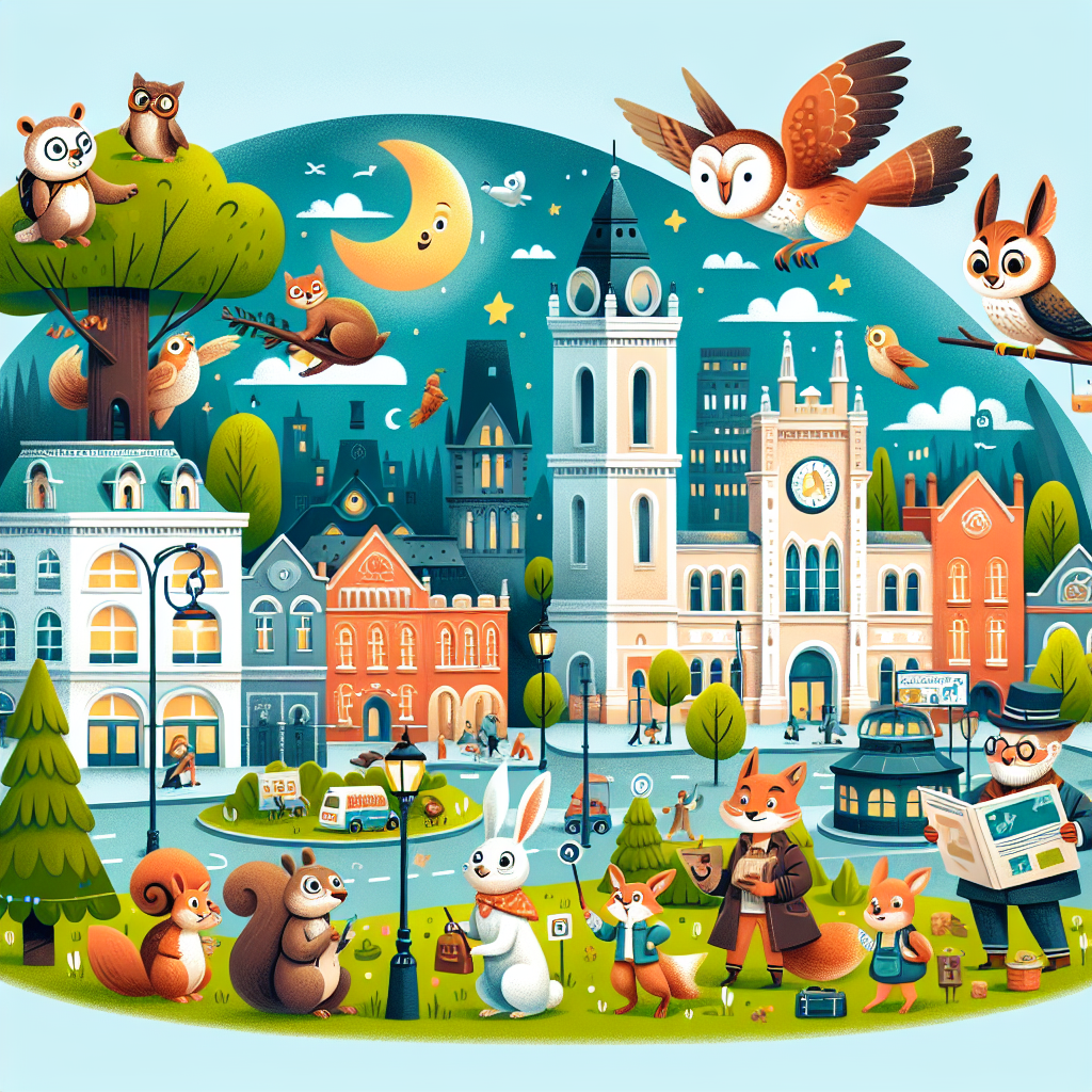 Fiaba degli Animali che Esplorano la Città