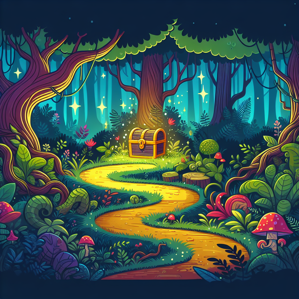 Fiaba del Tesoro Nascosto nel Bosco Incantato