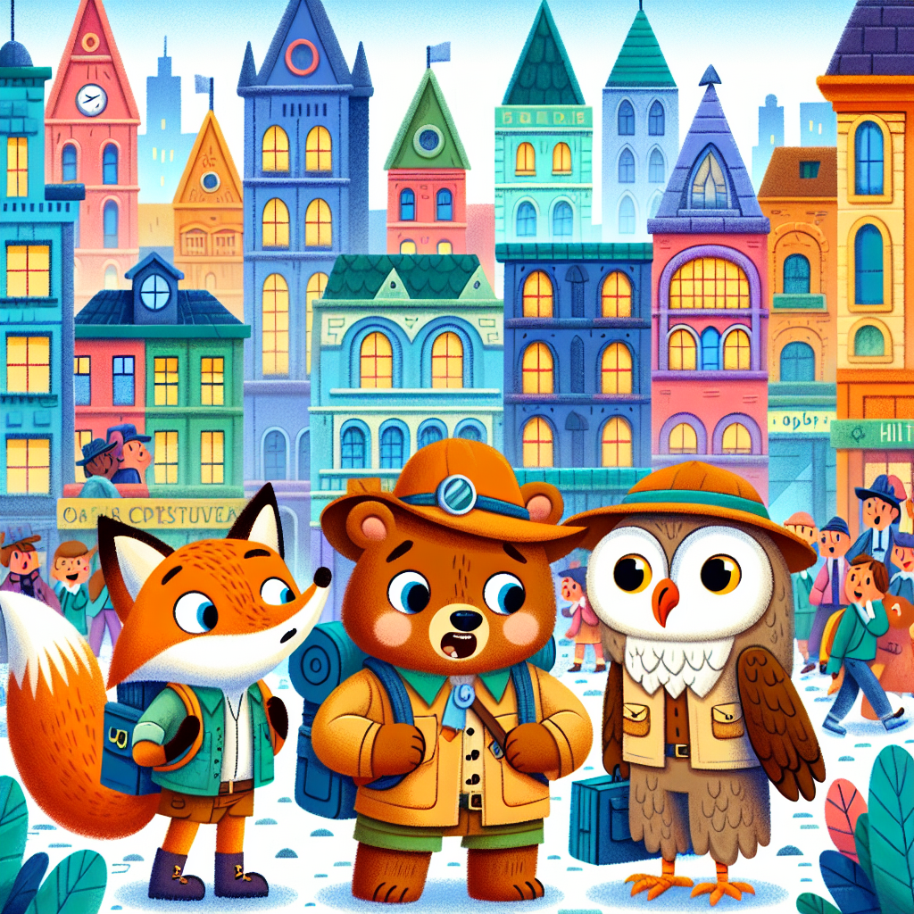 Fiaba degli Animali Esploratori in Città